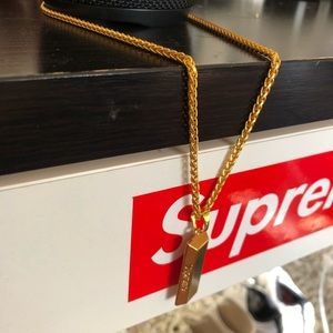 Supreme gold bar chain